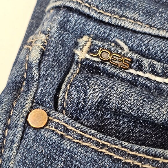 Womens Petite Fit W27 Blue Medium Washed Denim Capri Mom Normcore Casual Jeans - Picture 6 of 16